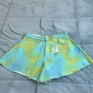 WeWoreWhat Blue and Yellow Jean Shorts